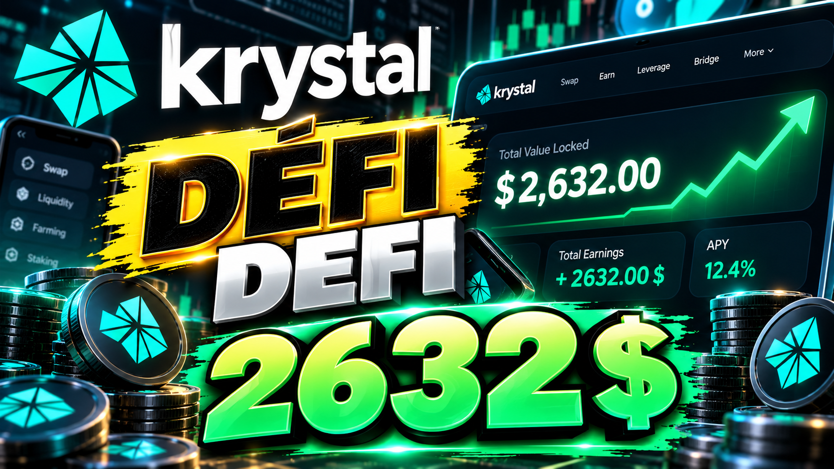 Krystal DeFi : mes 2 632 $ en pools de liquidité, ce que ça rapporte vraiment (et ce que ça me coûte)